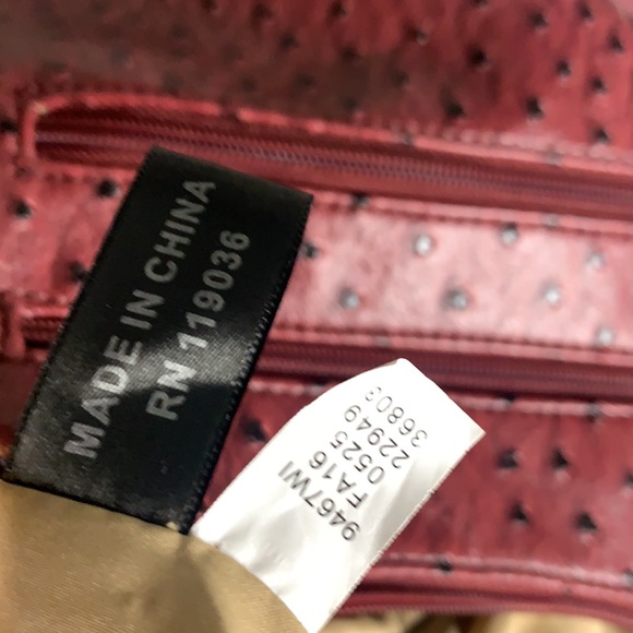 GIANI BERNINI OSTRICH SATCHEL BAG - Picture 10 of 12